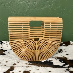 Natural Bamboo Half-Moon Purse